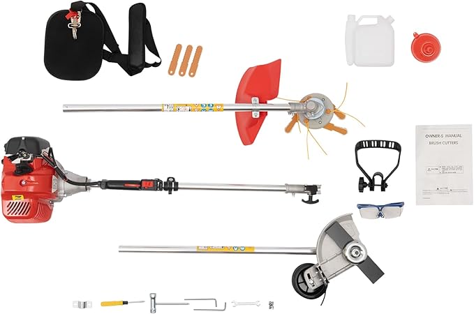 43CC Gas Powered Weed Eater 1250W Gas String Trimmer Upgrade 2-Stroke Single Cylinder Air Cooled Gasoline Engine Grass Tools for Garden Yard & Urban Greening