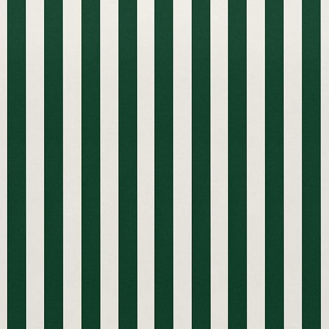 RSH DECOR Deep Seating Cushion with Pillow Back | 25” x 25.5” x 5" Seat | Water and Fade-Resistant Spun Fabric | Made in USA | Outdoor Chair Cushion Set for Patio (Hunter Green & White Stripe)