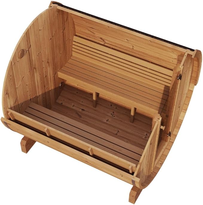 Sauna Barrel, Ergo-Series Backyard Sauna Barrel (Sauna Heater & Sauna Stones Included) (Model E8)