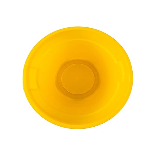 20 Gallon Trash Can With Lid Round Ingredient Storage Containers Recycling Bin Kitchen Garbage Can Office Garbage Can Trash Barrel Plastic Barrel Yard Waste Bin Outdoor Trashcan (10, Yellow)