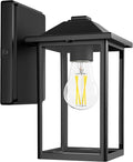 Outdoor Wall Lantern, Exterior Waterproof Wall Sconce Lighting Fixture, Black Front Door Light with Glass, Anti-Rust Porch Lamp