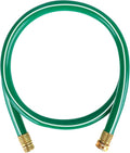 Worth Short Lead-in Green Garden Hose 5/8 in. x 6 ft. -Kink Free, No Leaking, Male/Female Fittings -Heavy Duty Durable Flexible Lightweight Water Pipe -Brass Aluminum Ends for Household & Yard Use