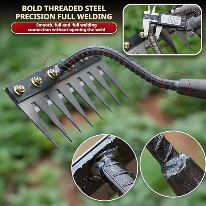 Gardenia Iron Weeding Rake, 2025 Gardenia Iron Weeding rake, Ironrake The Heavy-Duty Irons Weedings Rakes,Irons Rakes for Gardening and Weedings (5 Teeth) (8 Teeth)