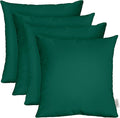 RSH DECOR: Sunbrella Square Throw Pillows Set of 4 | 20" x 20" | Water and Fade-Resistant Performance Fabric | Outdoor Pillow Covers with Down-Alternative Inserts | Canvas Forest Green