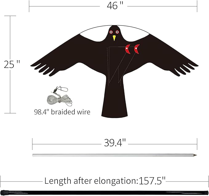 eyijklzo Bird Scarer Flying Kite Crops Farm Flying Bird Hawk Flying Kite