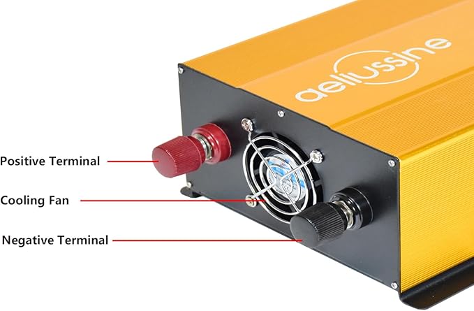 1500W Pure Sine Wave Inverter-12V DC to 110V 120V AC Power Converter with 2 AC Outlets, 12 Volt Power Inverter for Truck, Rv, Camping, Home, Emergency Power