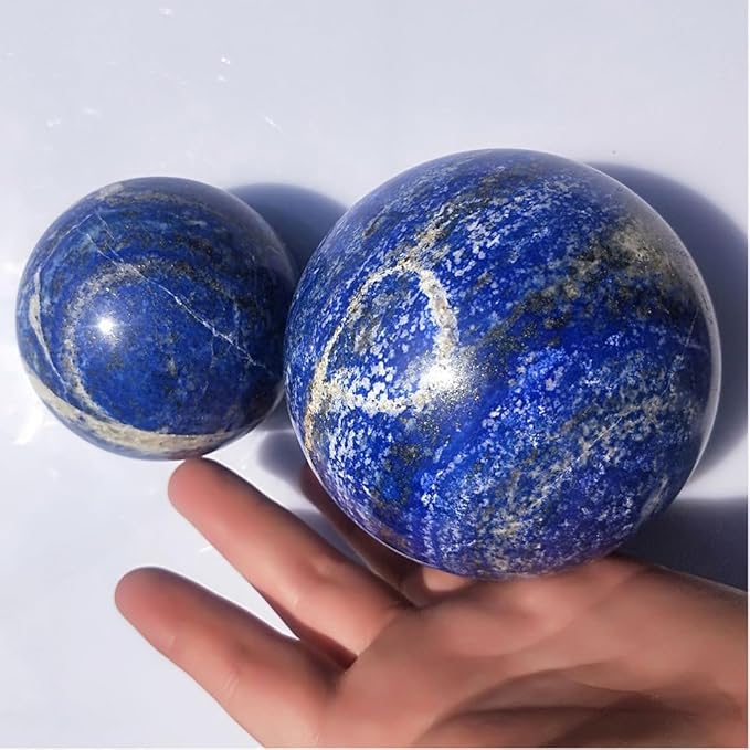 4-5cm/1.57-1.96inch Natural Crystal Ball Lapis Lazuli Polished Divination Ball Decorative Sphere Reiki Healing Crystals Ball Healing Stone Crafts (40-50mm, Lapis Lazuli)