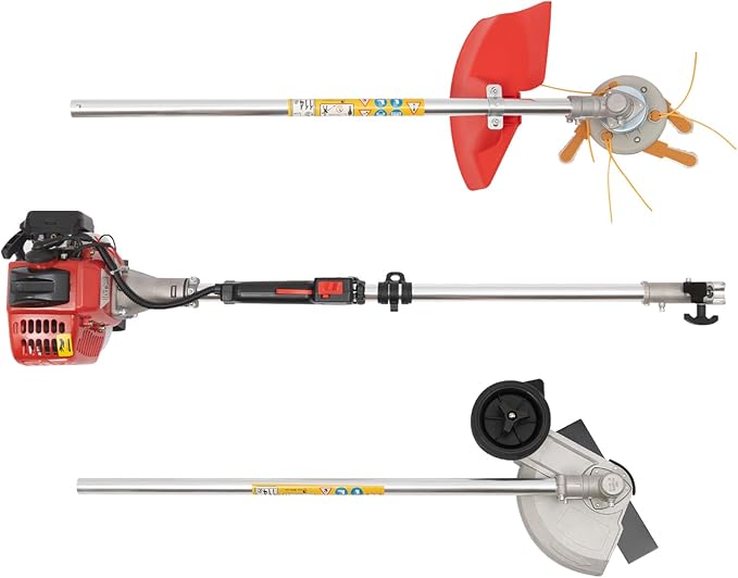 Gas Weed Eater, 26CC 2-Stroke Engine Weed Trimmer Brush Cutter Lawn Edge 8500RPM Air-Cooled Multi Functional Gas Powered String Trimmer for Agriculture Forestry & Landscaping