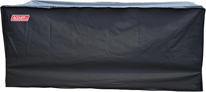 L Storage Box cover with Straps and Handles, Waterproof Heavy Duty Outdoor Furniture Winter Cover for Keter, Suncast, Lifetime(Deck Box Cover, 52.7"(L) 26.7"(D) 26.7"(H) Black