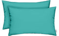 RSH DECOR: Sunbrella Lumbar Throw Pillows Set of 2 | 20" x 12" | Water and Fade-Resistant Performance Fabric | Outdoor Pillow Covers with Down-Alternative Inserts | Canvas Aruba