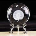 Crystal Ball Glass Globe Decor - Sphere with Stand & Gift Box, Clear Decorative Globe, 3D Crystal Ball for Home Decor, Fengshui Meditation, 2.3 inch/60mm
