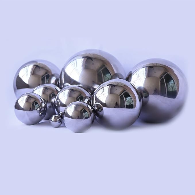 Durable Stainless Steel Gazing Balls Hollow Mirror Globe Floating Reflective Ball Polished Shiny Sphere for Home Garden Pond Outdoor Swimming Pool Decoration (7 Inch)