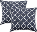 2 Pack Outdoor Throw Pillows 26x26 Inch Water-Resistant Decorative Pillow Cushions with Insert for Patio Garden Porch, Blue Diamond