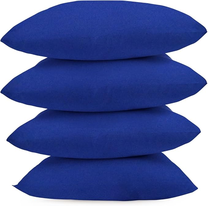 Covers & All Premium Square Throw Pillow Inserts with Covers Set of 4, 28 x 28 Inches Blue, Decorative Cushions for Couch Sofa Home Decor Office Travel UV Resistant Waterproof Soft Cushions Pillows