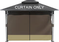 BPS 12' x 14' Gazebo Curtain Privacy 4-Panel Sidewall Outdoor Replacement Shade (Only Curtain)