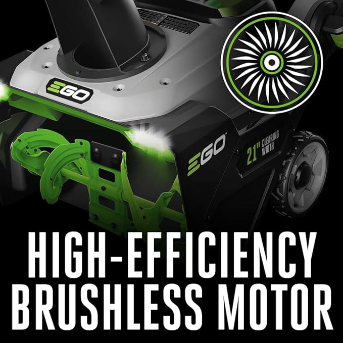 EGO Power+ SNT2112 21-Inch 56-Volt Lithium-Ion Cordless Snow Blower with Peak Power and Steel Auger - (2) 5.0Ah Batteries and Dual Port Charger Included