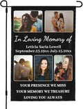 Custom Memorial Flag Personalized Garden Flag for Cemetery in Loving Memory with Photo Name Date Memory Garden Flags For Loss of Loved One Lawn Outdoor Double Sided Yard Flags (Memorial Funeral Flags 1, 12x18(in))