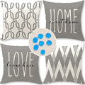 Cirzone Waterproof Outdoor Pillow Covers 18x18 Inch Set of 4 Modern Geometric Pillow Covers for Patio Furniture Garden Sofa