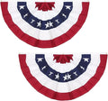 3 x 6 Ft American Pleated Fan Flag, USA Patriotic Half Fan Bunting Flag, 4th of July Decorations Flags (Set of 2)