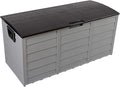 75 Gallon Resin Deck Box, Waterproof Outdoor Storage Box with Wheels, Lockable Lid and Handles, Large Deck Storage for Outdoor Gear, Patio Furniture Cushion, Gardening Tools, Black