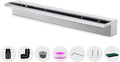 Waterfall Pool Fountain LONGRUNNEW 304 Stainless Steel 35.4" Rectangular Waterfall Spillway, Water Fall Fountain with Pipe Connector for Garden Outdoor, Swimming Pools, Fountains, Pond and Spa