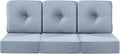 Luxury 22x24/22x25 6-Inch Patio Chair Cushions Set of 3 - Memory Foam Deep Seat Water Repellent Patio Cushion for Dining Rocking Swivel Chairs Loveseat 3-Seater Sectional Sofa - Baby Blue