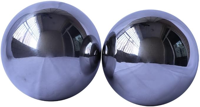 Durable Stainless Steel Gazing Balls Hollow Mirror Globe Floating Reflective Ball Polished Shiny Sphere for Home Garden Pond Outdoor Swimming Pool Decoration (7 Inch)