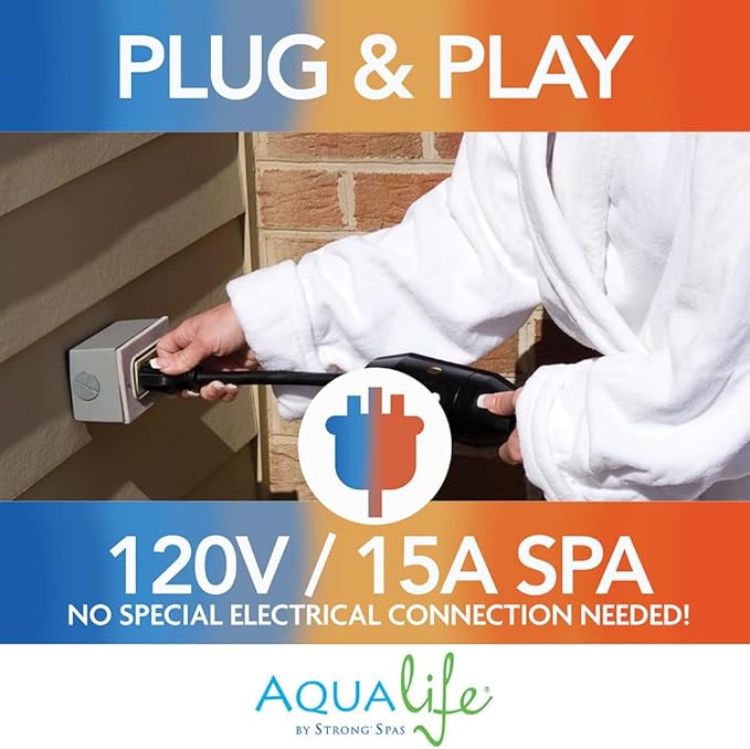 Outback Hot Tub, Fits 6 People, Standard Outlet Compatible, 20 Massage Jets, Cover Included, Made in USA, Aqualife by Strong Spas