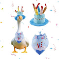 Porch Goose Outfits for 23" Plastic Porch Goose Birthday Outfit Goose Clothes for Cement Goose for Indoor Outdoor Garden Yard Lawn Patio Art Decor(Blue)