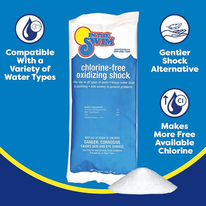 In The Swim Bromine Plus and Chlorine-Free Shock Bundle: Includes 25 Pound Bucket of Bromine Plus and 24 x 1 Pound Bags Chlorine-Free Shock - Effective Low Odor Alternative