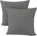 idee-home Outdoor Pillows with Inserts Included, Patio Outside Square Pillows Waterproof Set of 2, 18 x 18 inch Dark Grey