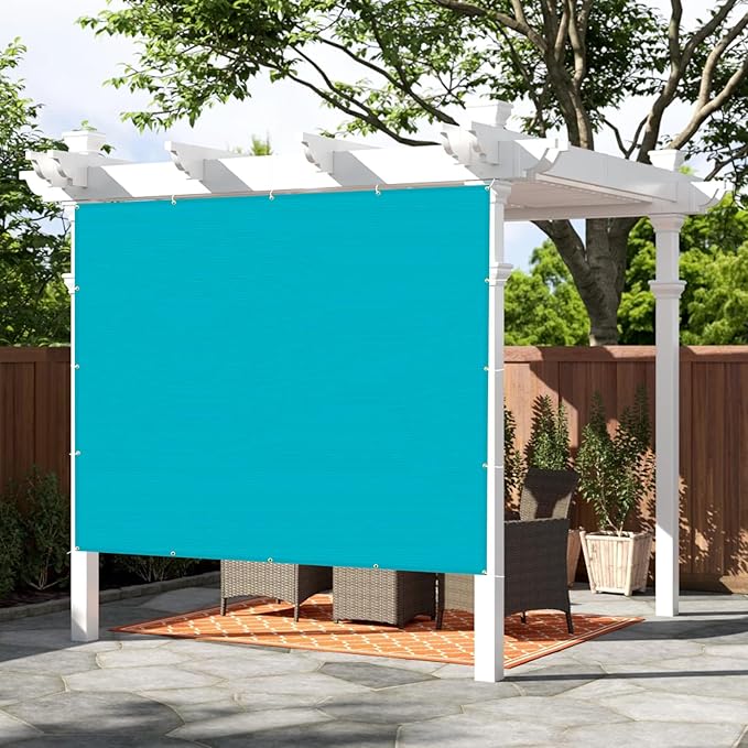 SUNNY GUARD Shade Cloth Custom Size 5x14 FT Sun Shade Screen Fabric Shade Cover Tarp with Grommets for Pergola Backyard Garden, Turquoise(We Customized)