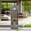 Outdoor Garden Waterfalls Fountains with Led Lights Water Fountain Outdoor/Indoor Resin Fountain for Patio Decor Garden, House, Office, Garden, Home Art Decor