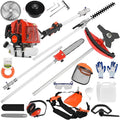 2025 Upgraded 5-in-1 Gas Weed Wacker - 52CC 2-Stroke Multi-Functional Weed Eater, Hedge Trimmers Eater Gas Powered, High Power Gas String Trimmer, Brush Cutter for Yard, Garden Red