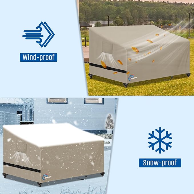 SIRUITON 4-Seat Garden Patio Sofa/Loveseat/Bench Cover 73" W x 27" D x 35" H,Heavy Duty 420D Oxford Waterproof Outdoor Sofa Cover, Lawn Patio Furniture Covers