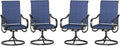 Sophia & William Patio Chairs Set of 4, Swivel Outdoor Chairs Textilene Patio Dining Chairs Heavy Duty with Metal Frame Support 300lbs for Lawn Yard Garden All Weather Blue
