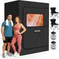 2 Person Sauna Box, Portable Steam Sauna for Home Spa, Relief Muscle Pain, Foldable Sauna Kit with 5-Layer Waterproof, 9 Levels Heat of Saunas Room with 2 Steamers, Oversize Chairs, 5.9' x 4.1' x 3.0'