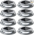 SIEDiNLAR Solar Driveway Lights Outdoor 16 LEDs 9 Modes, Dock Markers Deck Lights Waterproof Warning for Driveway Walkway Step Pathway Ground Yard Garden, RGB (8 Pack)