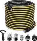 100ft Pressure Washer Hose - 1/4" Flexible Power Washer Hose with Stainless Steel Quick Connect Fittings, 3600 PSI Non-Kink Extension Replacement Hose for Gas&Electric Pressure Washer