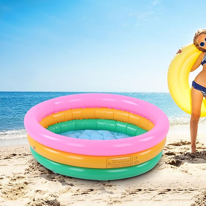 Children Swimming Pool, Round Shape Bright Color Baby Basin Pool, Inflatable Swimming Pool for Indoor (S)