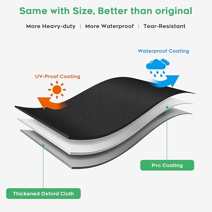 Heavy-Duty 600D BBQ Grill Cover fit for Kamado Joe Joe Jr 13.5-inch Portable Ceramic Charcoal Grill and Other Egg Ceramic Grill with Similar Sizes, 22" Dia x 30" H