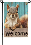 Squirrel Garden Flag Vertical Double Sided Outdoor Yard Flags 12.5x18 Inch Burlap Banners for House Lawn