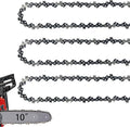 10 Inch Chainsaw Chain 050" Gauge, 3/8" LP Pitch, 40 Drive Links, 10 Inch Chain Saw Chain Replacement for Sunjoe, Craftsman, Poulan, Worx, Greenwork and More- S40 (3 Chains)