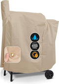 Grillman Grill Cover for Traeger Pro Series 575/22 - Wind and Waterproof Solution-Dyed Fabric - Smooth Sewing Thread with Dark Line Inside - Tan - Traeger Grill Cover