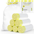 CEROELDA 1.6 Gallon Small Trash Bags, 120 Count Mini Drawstring Garbage Bags Unscented fit 4.5-8 Liter, 1.2-2 Gallon Thick Plastic Wastebasket Liners for Bathroom Bedroom Office Toilet