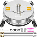 EVEAGE 16.5'' Pressure Washer Surface Cleaner, Power Washer Surface Cleaner with 2 Extension Wand, Stainless Steel Housing Power Washer Accessories with 2 Replacement Nozzles, 4000 PSI,EP001