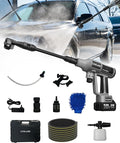 Cordless Pressure Washer 1080PSl Portable High Pressure for Car Wash Outdoor Cleaning, Handheld Power Washer with 6-in-1 Adjustable Nozzle, Foam Cannon for Fences/Driveways/Patios/Home (1X 4Ah)