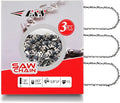 E & S 3 Pack 16 Inch Chainsaw Chain 3/8" LP Pitch .043" Gauge 55 Drive Links Semi-Chisel Chain Saw Chains for Husqvarna, Poulan, Craftsman, Greenworks and More Chainsaw Brands