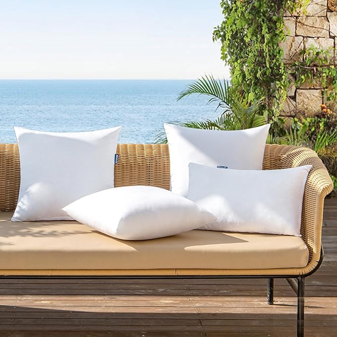 MIULEE 16x24 Pillow Insert Throw Pillow Insert, Outdoor Pillows Water-Resistant Premium Outdoor Pillow Stuffer Sham Rectangle for Couch Sofa Patio Furniture Cushion Porch Swing