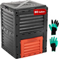 Idzo Garden Compost Bin Outdoor 80Gallon, Outdoor Composter Bin with Large Capacity & Easy Assembling, Quick Composting, Space-Saving